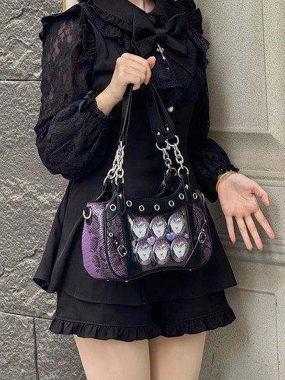 Gothic Y2K Harajuku Alt Goth Spider Chain Hand Bag Crossbody Bag
