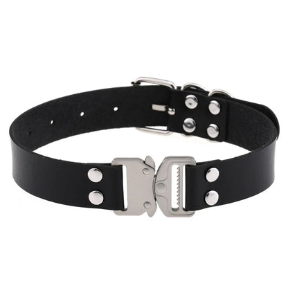 Gothic Punk Harajuku Buckle Choker Necklace (available in 7 colors)