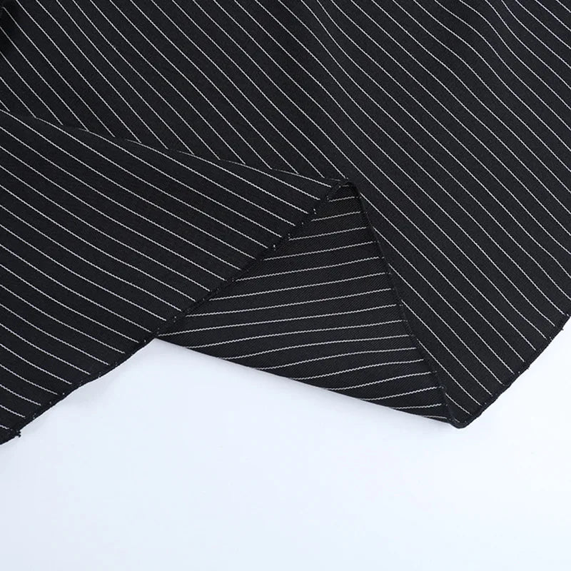 Gothic Alt Goth Pinstriped Ruched Skirt