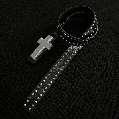 Gothic Y2K Alt Goth Cross Studded Waist Belt