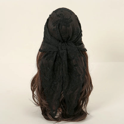 Gothic Whimsigoth Hippie Goth Embroidered Lace Scarf Bandana