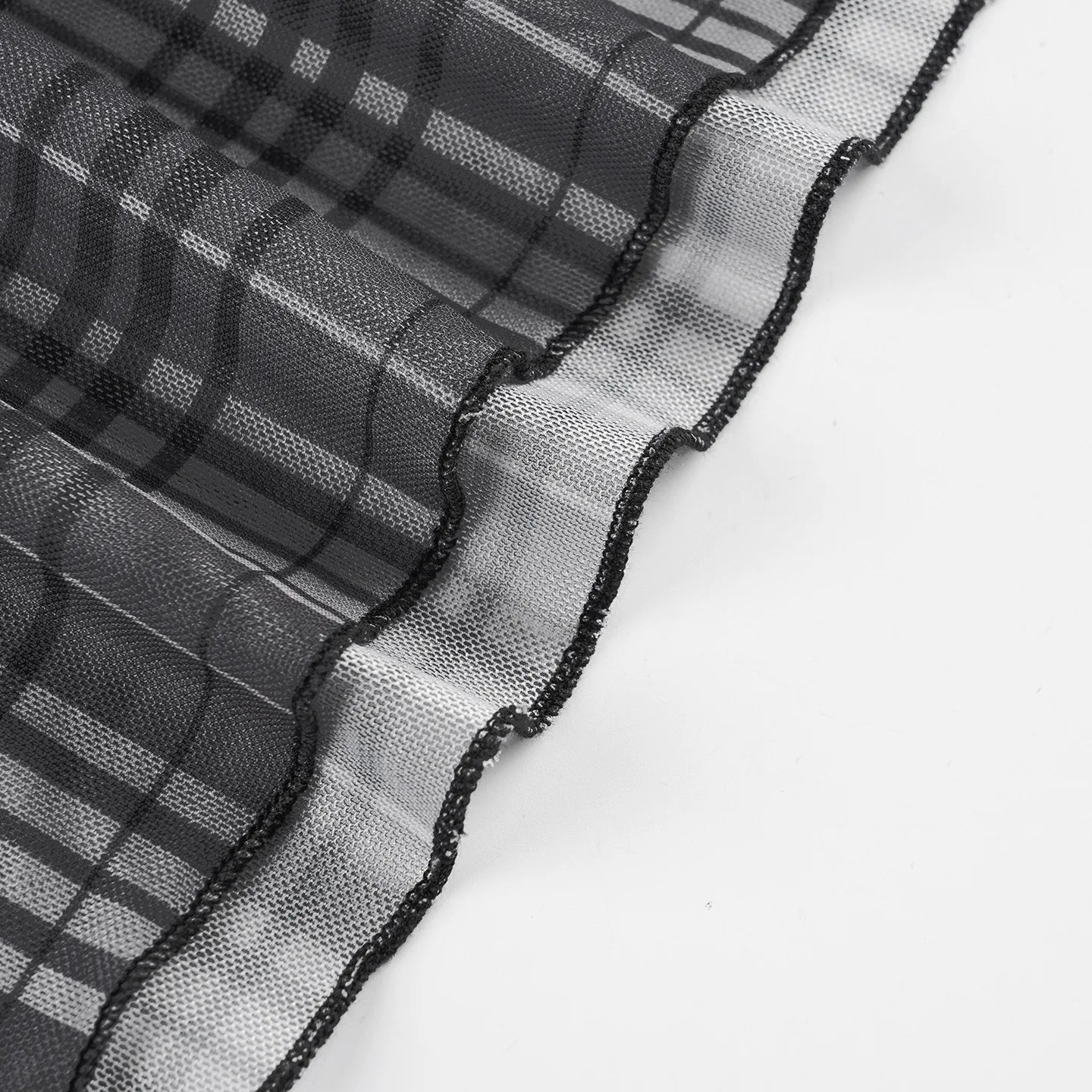 Gothic Alt Goth Grunge Y2K Plaid Mesh Patchwork Irregular Hem Midi Skirt