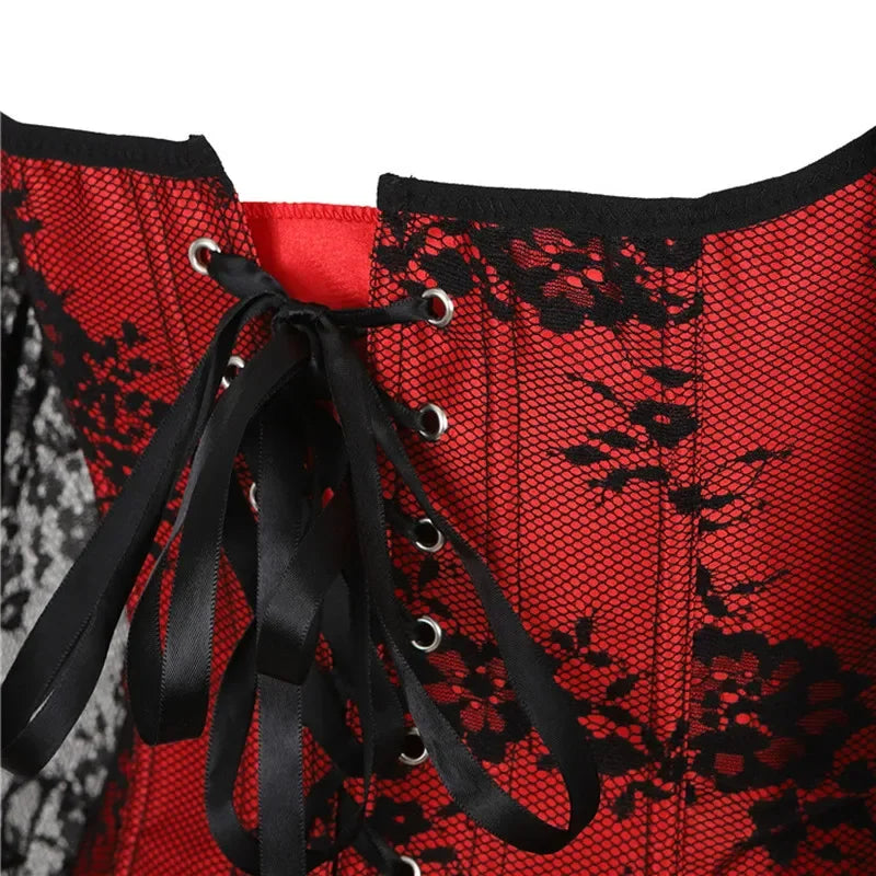 Gothic Romantic Off Shoulder Lace Sleeve Corset (available in 2 colors)