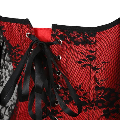 Gothic Romantic Off Shoulder Lace Sleeve Corset (available in 2 colors)