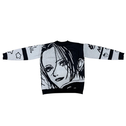 Gothic Harajuku Japanese Anime Girl Oversized Knitted Pullover Sweater Top