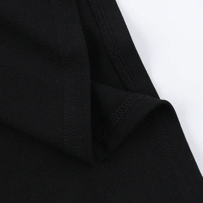 Gothic Alt Goth Cross Sheer Hollow Out Short Sleeve Shirt Top