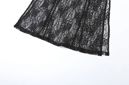 Gothic Romantic Goth Lace See Through Skirt