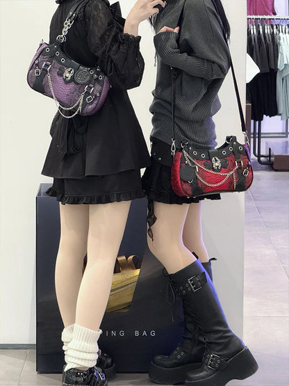 Gothic Y2K Harajuku Alt Goth Spider Chain Hand Bag Crossbody Bag
