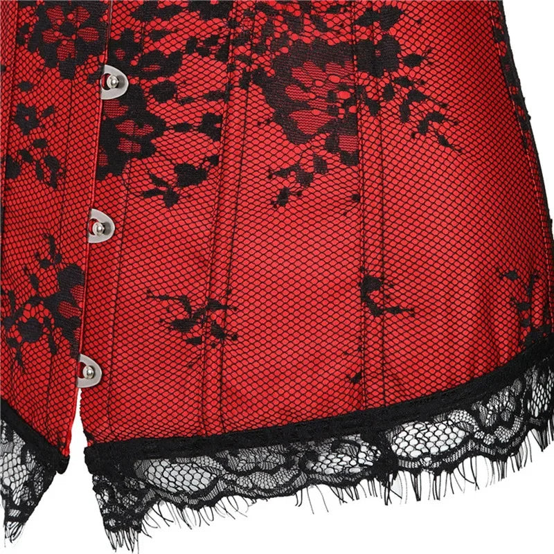 Gothic Romantic Off Shoulder Lace Sleeve Corset (available in 2 colors)