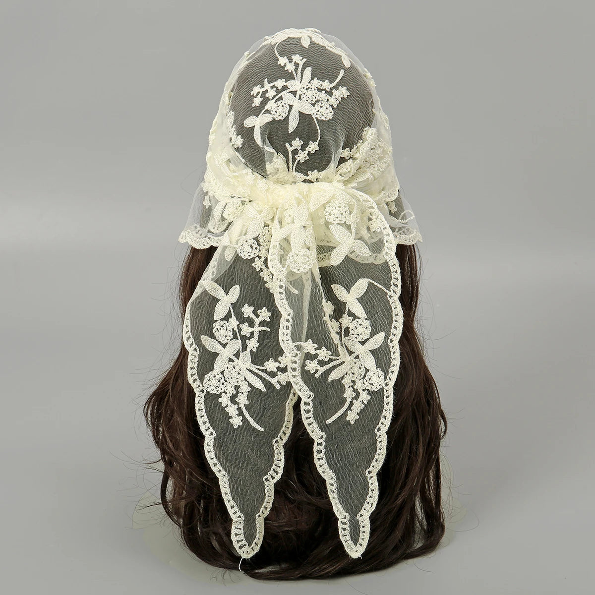 Gothic Whimsigoth Hippie Goth Embroidered Lace Scarf Bandana
