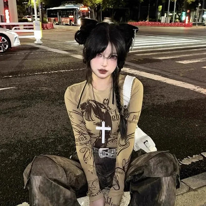 Gothic Alt Goth Large Wood Cross Pendant Necklace (available in 3 colors)