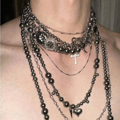 Gothic 90s Goth Multi-layer Necklace