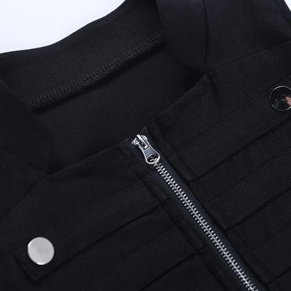 Gothic Punk Harajuku Double Button Zipper Sleeveless Top
