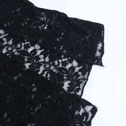 Gothic Alt Goth Halter Lace See Through High Slit Bodycon Long Dress
