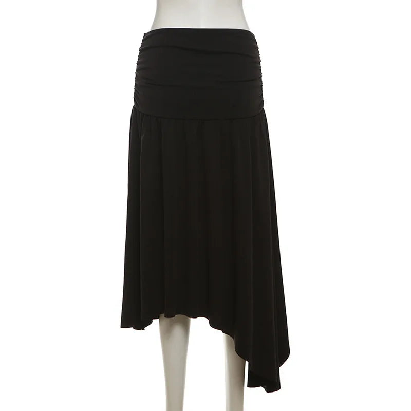 Gothic Alt Goth Y2K Irregular Hem Skirt