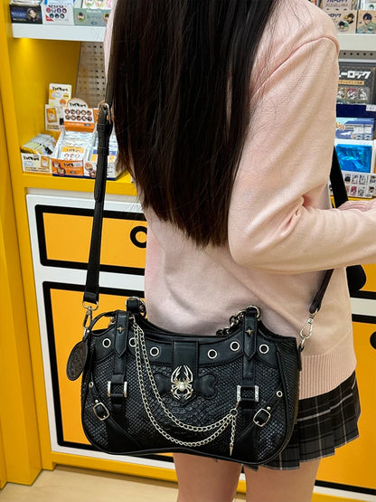 Gothic Y2K Harajuku Alt Goth Spider Chain Hand Bag Crossbody Bag