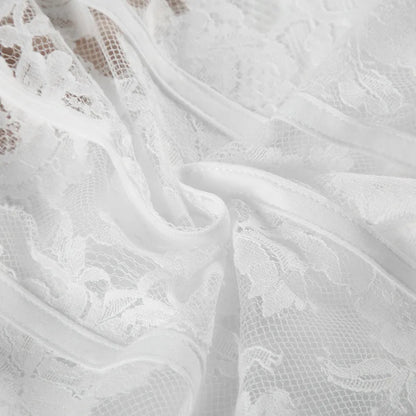 Gothic Romantic Goth Puff Sleeve Corset Waist White Lace Mini Dress