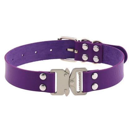 Gothic Punk Harajuku Buckle Choker Necklace (available in 7 colors)
