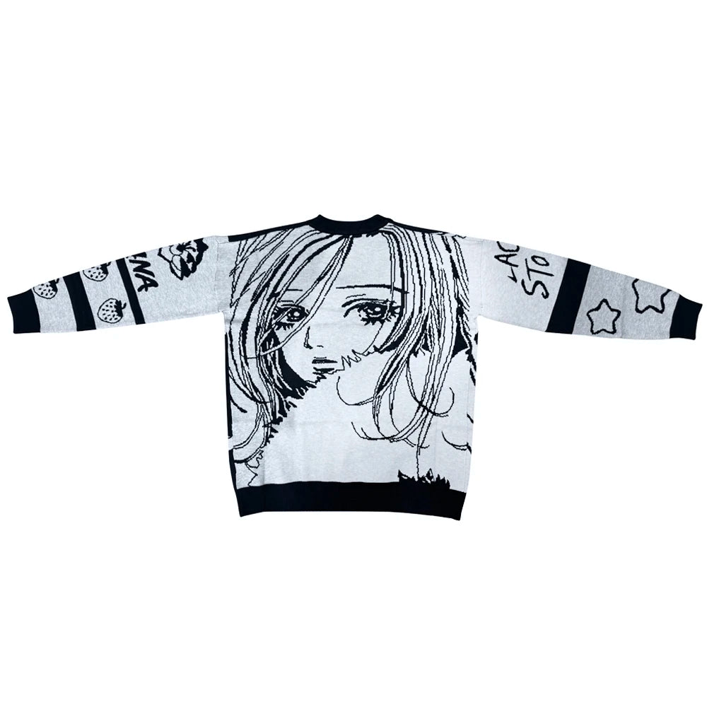 Gothic Harajuku Japanese Anime Girl Oversized Knitted Pullover Sweater Top