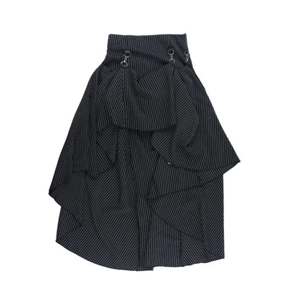 Gothic Alt Goth Pinstriped Ruched Skirt