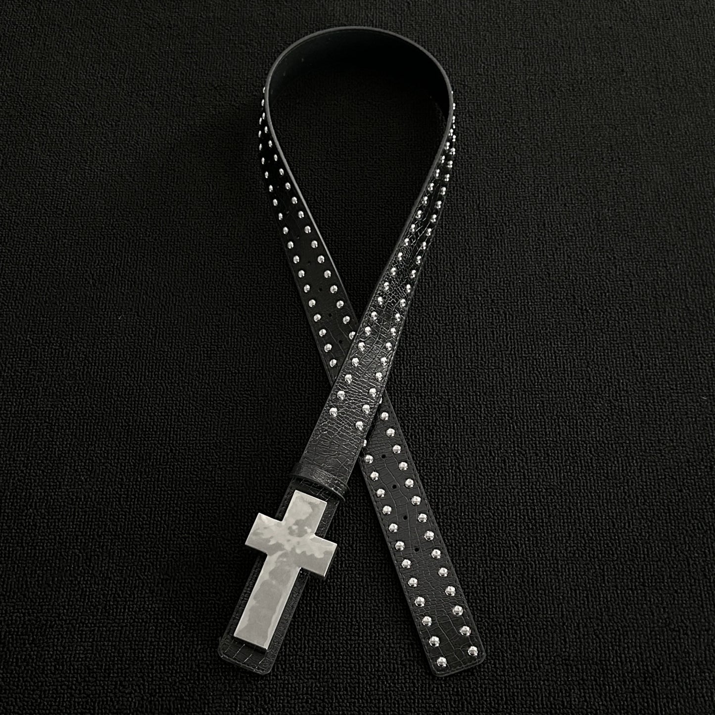 Gothic Y2K Alt Goth Cross Studded Waist Belt