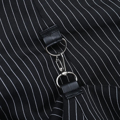 Gothic Alt Goth Pinstriped Ruched Skirt
