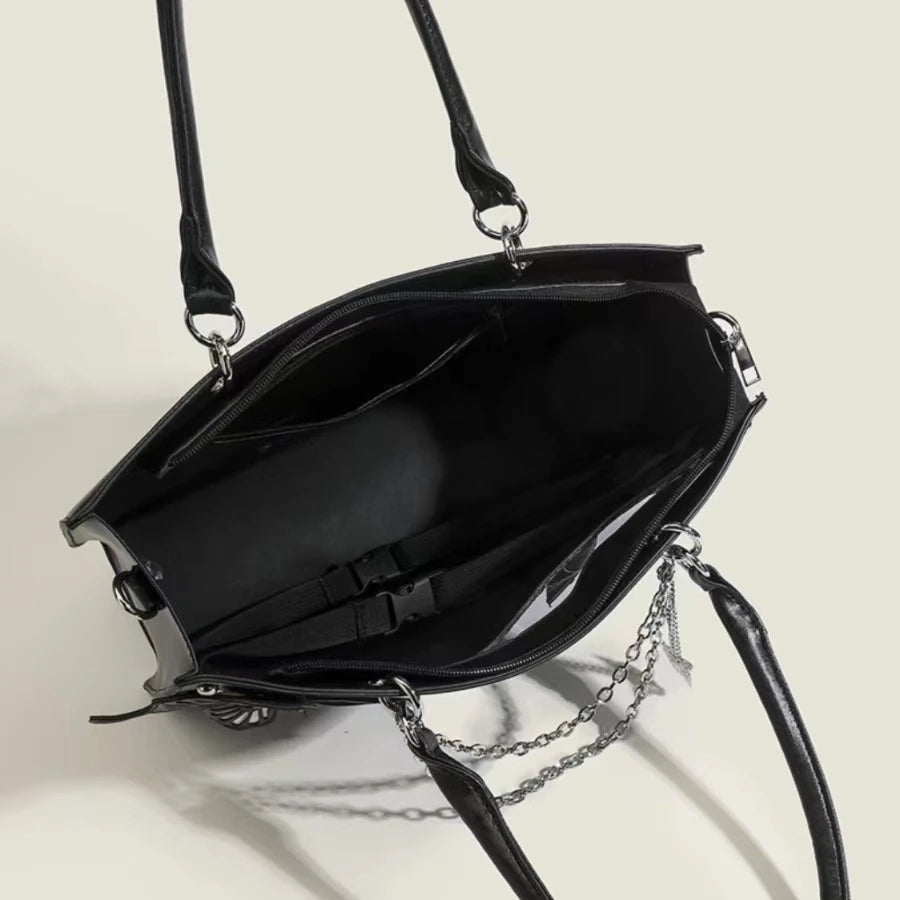 Gothic Y2K Alt Goth Butterfly Spider Web Letter Chain Handbag Lolita Shoulder Bag (available in 6 colors)