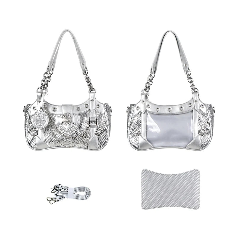 Gothic Y2K Harajuku Alt Goth Spider Chain Hand Bag Crossbody Bag