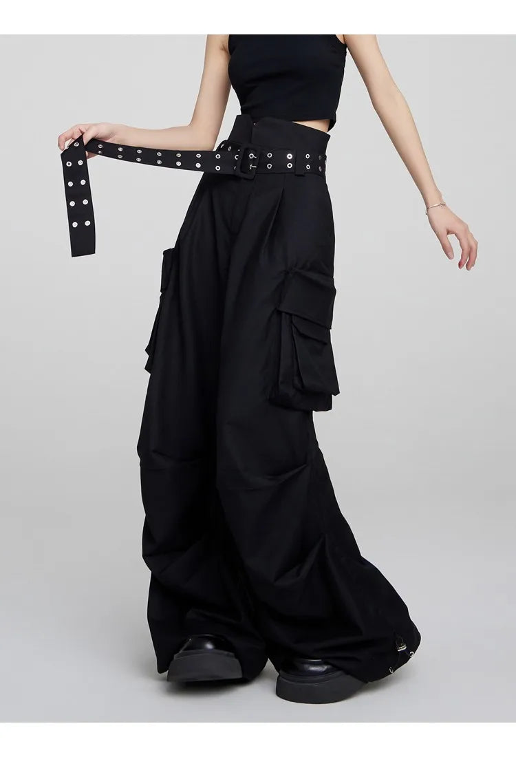 Gothic Y2K Alt Wide Leg Cargo Pants