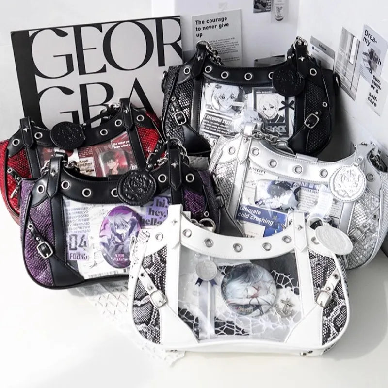 Gothic Y2K Harajuku Alt Goth Spider Chain Hand Bag Crossbody Bag