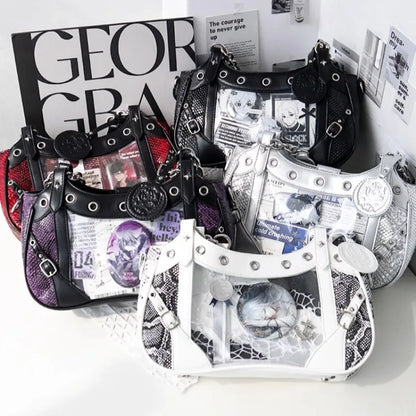 Gothic Y2K Harajuku Alt Goth Spider Chain Hand Bag Crossbody Bag
