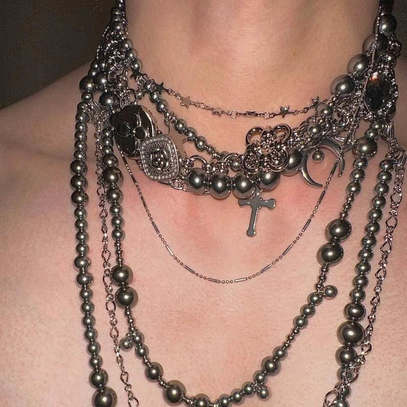 Gothic 90s Goth Multi-layer Necklace