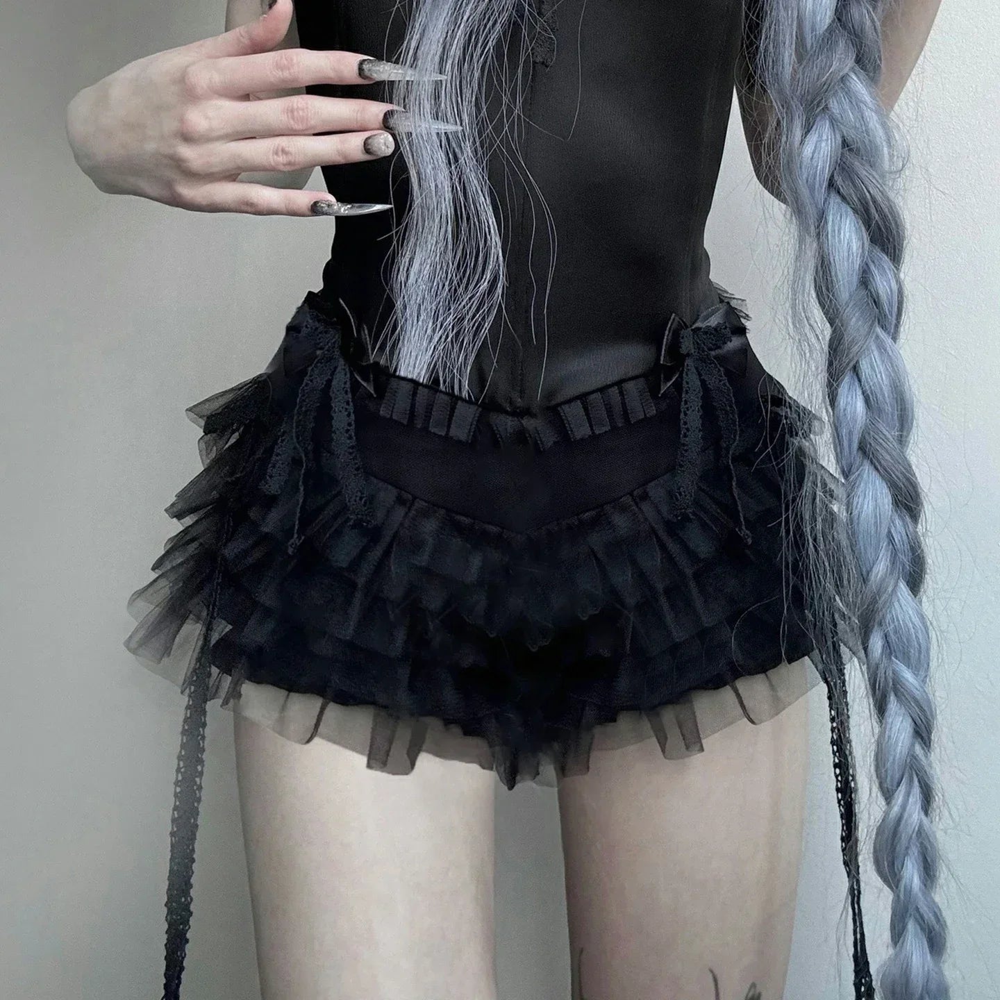 Gothic Lace Ruffles Lolita Bloomers Mini Shorts (available in 2 colors)