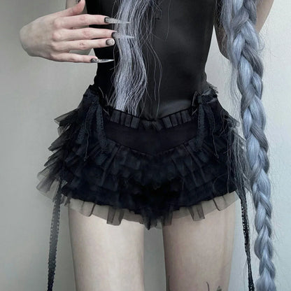 Gothic Lace Ruffles Lolita Bloomers Mini Shorts (available in 2 colors)