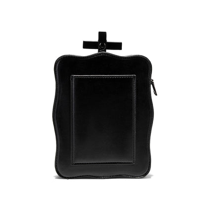 Gothic Embossed Skull Cross Chain Spikes Halloween Crossbody Bag Alt Goth