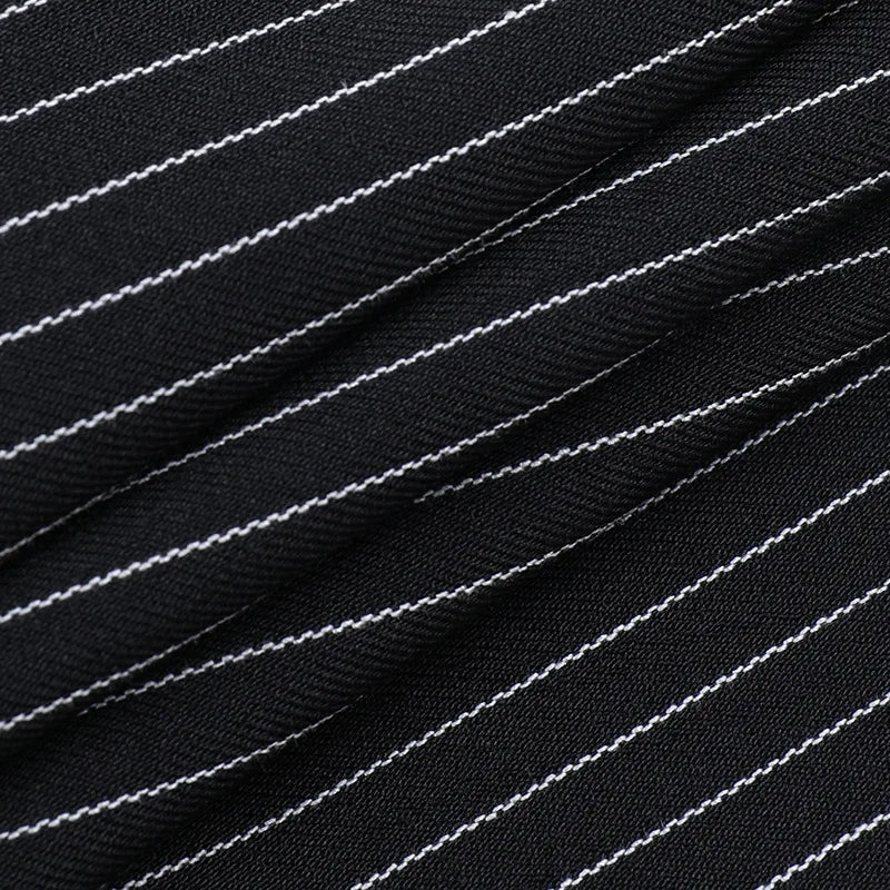 Gothic Alt Goth Pinstriped Ruched Skirt