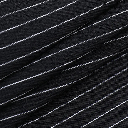 Gothic Alt Goth Pinstriped Ruched Skirt