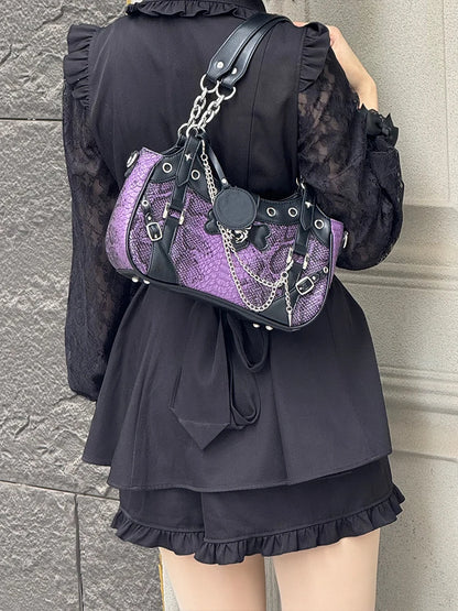Gothic Y2K Harajuku Alt Goth Spider Chain Hand Bag Crossbody Bag