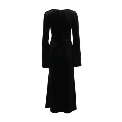 Gothic Alt Vampire Goth Open Bell Sleeves High Slit Long Dress