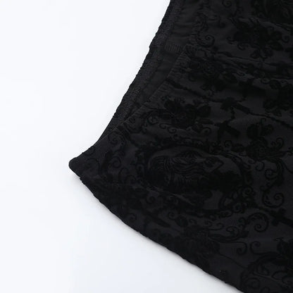 Gothic Harajuku Alt Goth Lace Patchwork Hollow Out High Waist Flare Pants