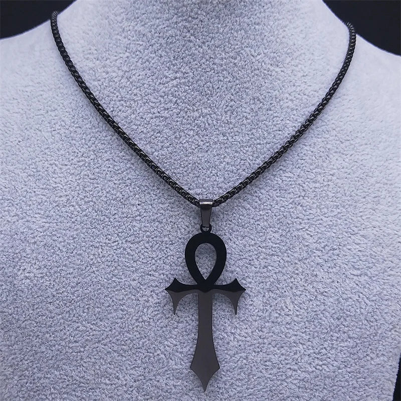 Gothic Egyptian Cross Ankh Pendant Necklace