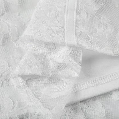 Gothic Romantic Goth Puff Sleeve Corset Waist White Lace Mini Dress