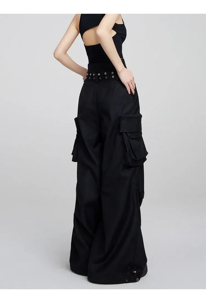 Gothic Y2K Alt Wide Leg Cargo Pants