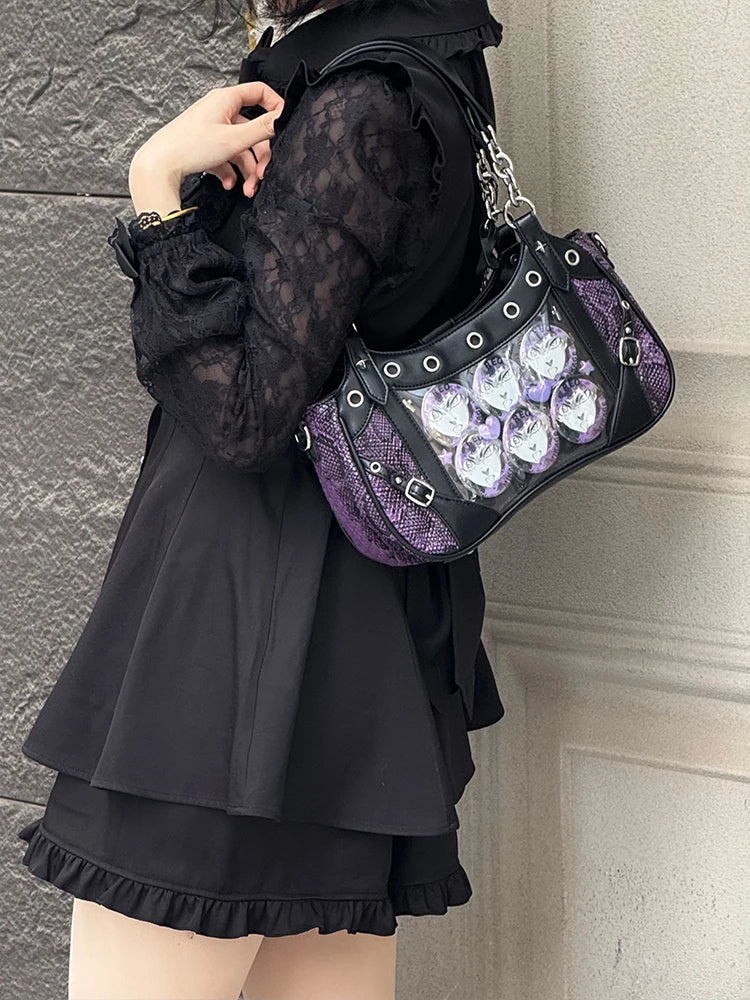 Gothic Y2K Harajuku Alt Goth Spider Chain Hand Bag Crossbody Bag