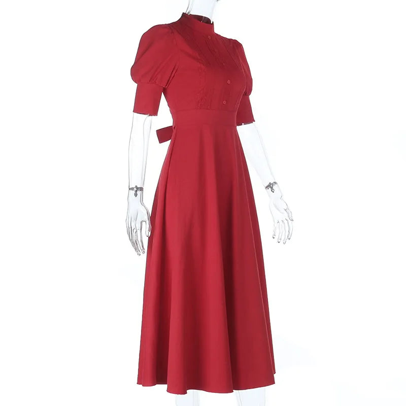 Gothic Vintage Red Pearl Cosplay Dress