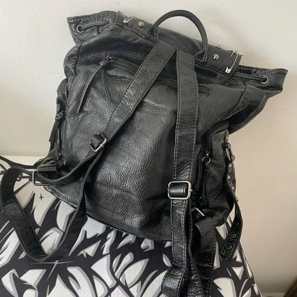 Gothic Y2K Cross Skeleton Chain Backpack Bag