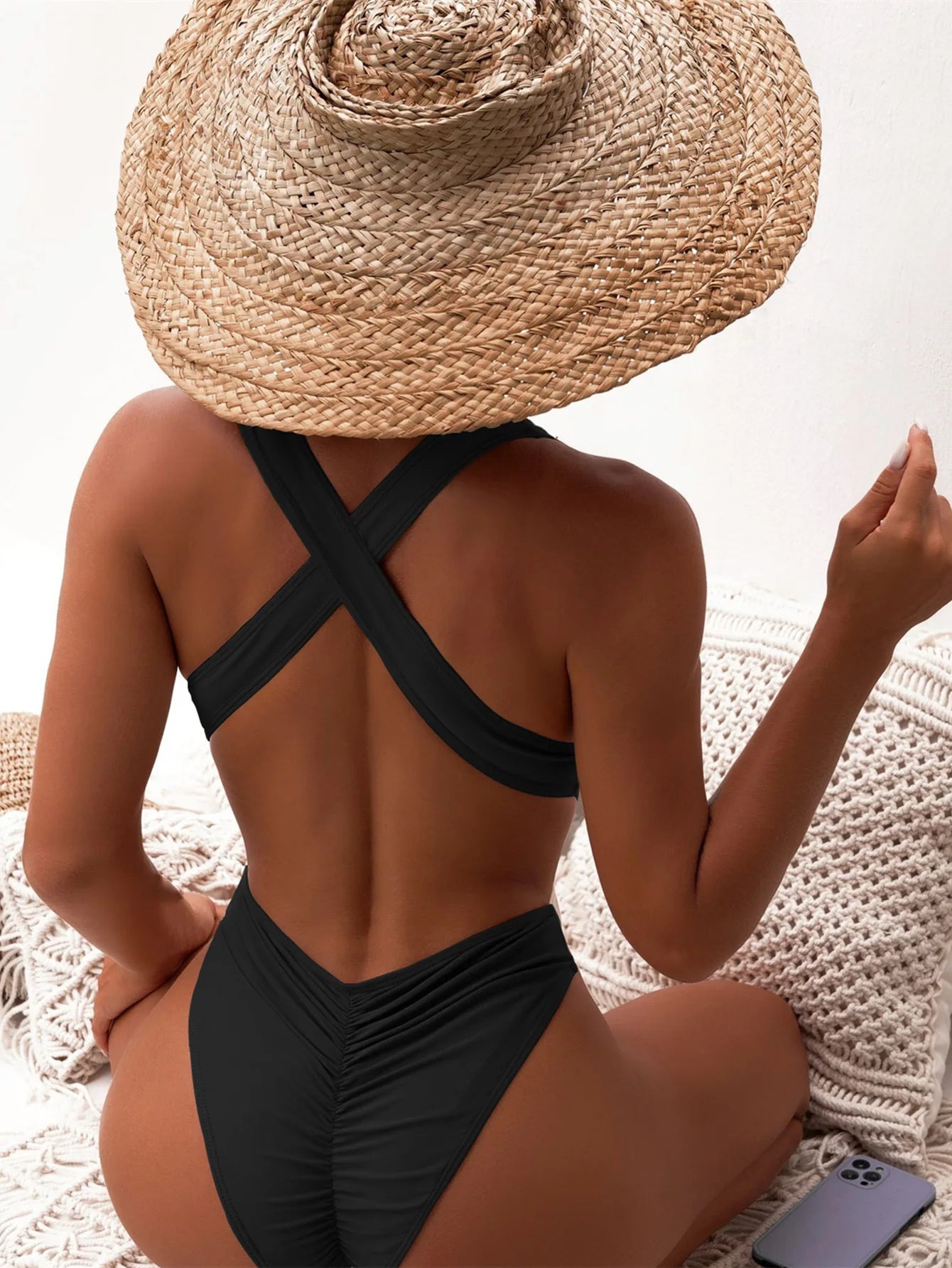 Gothic Summer Deep V Neck One Piece Swimsuit