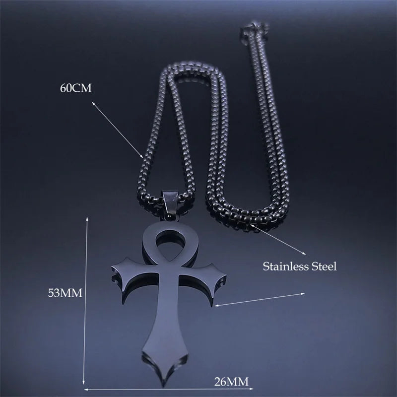 Gothic Egyptian Cross Ankh Pendant Necklace