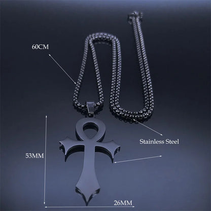 Gothic Egyptian Cross Ankh Pendant Necklace