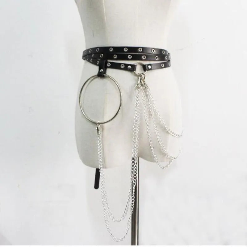 Gothic Multilayer Grommet O-Ring Chain Belt